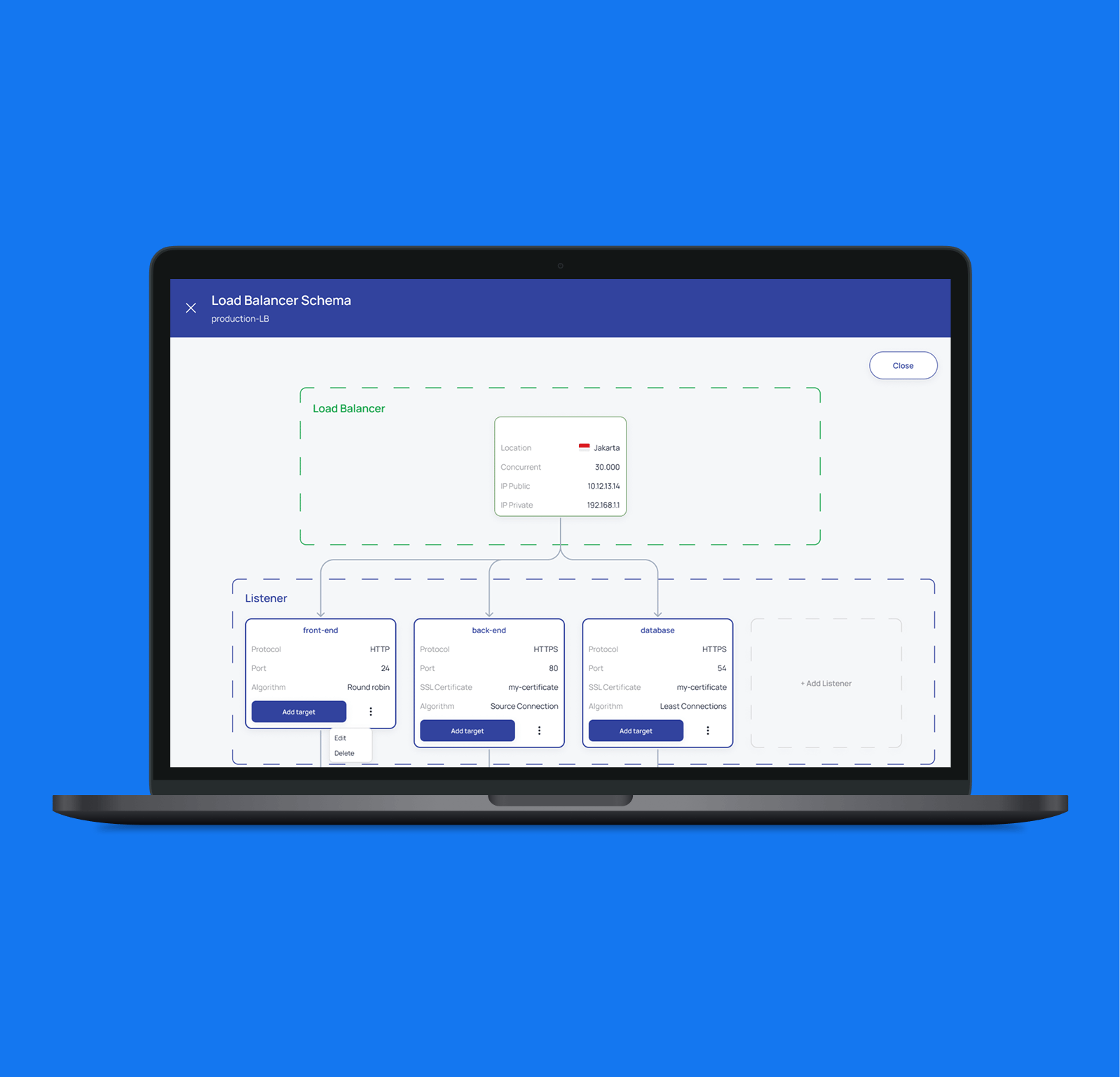 Load Balancer Schema Page